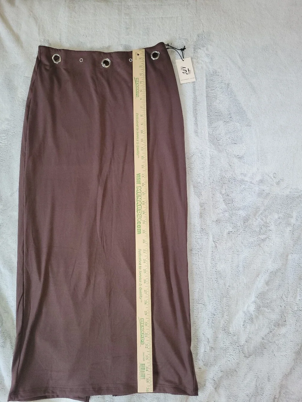 Sincerely Jules Womens Large Brown Bodycon Maxi Skirt Boho Chic Festival Concert